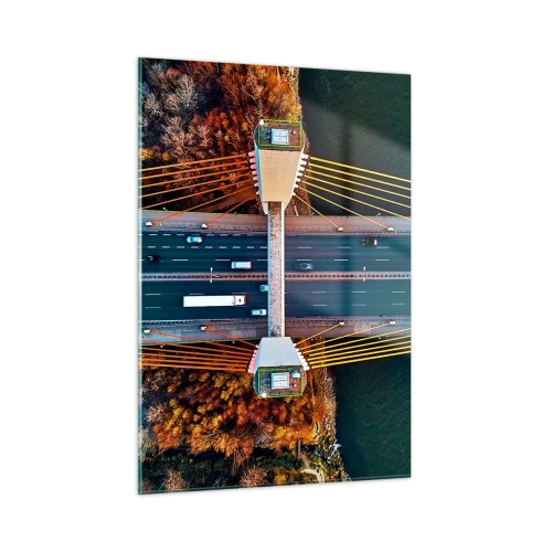 Obraz na skle - Za vodami, za lesmi - 50x70 cm