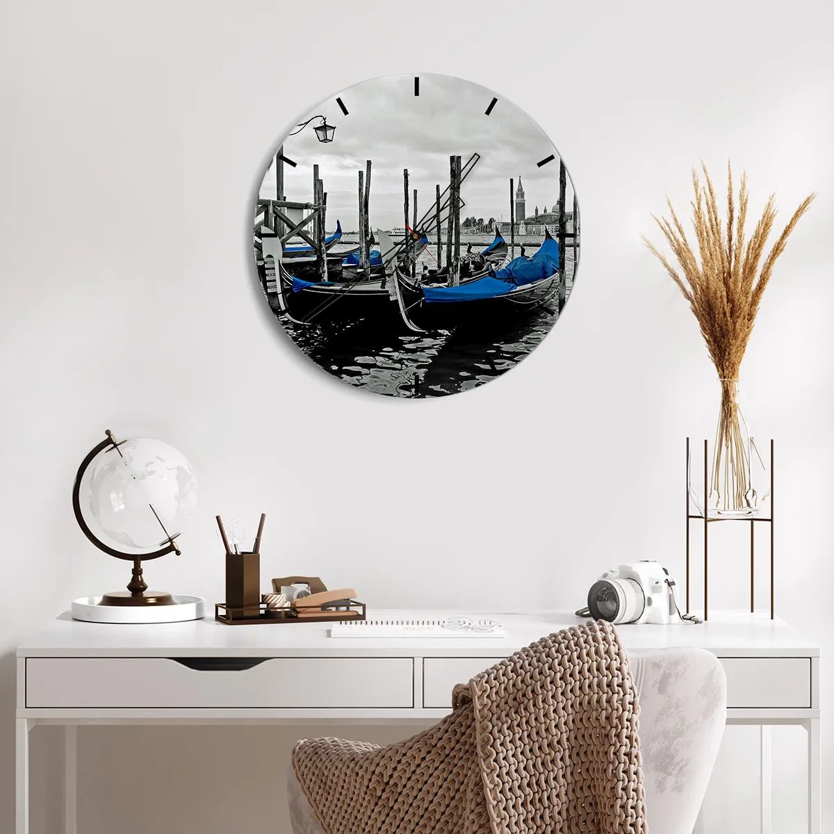 Nástenné hodiny - Zamyslené Benátky - 30x30 cm