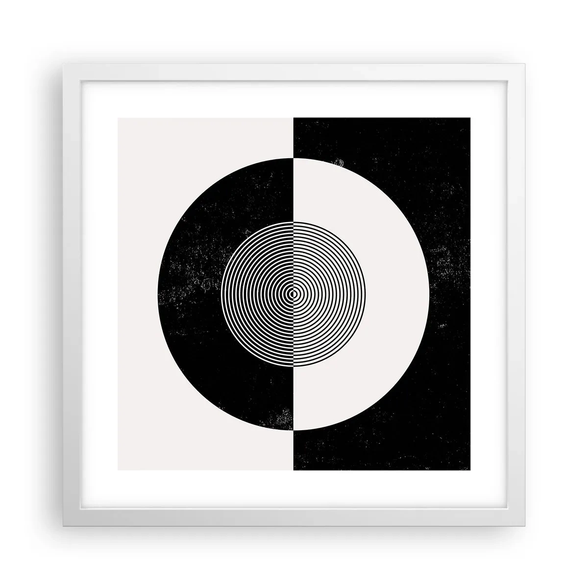 Plagát v bielom ráme - Harmónia v čiernej a bielej - 40x40 cm
