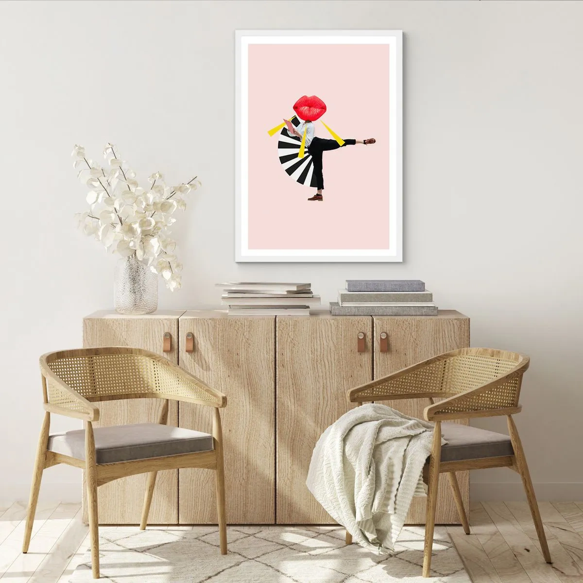 Plagát v bielom ráme - Surrealistický pop-art - 70x100 cm