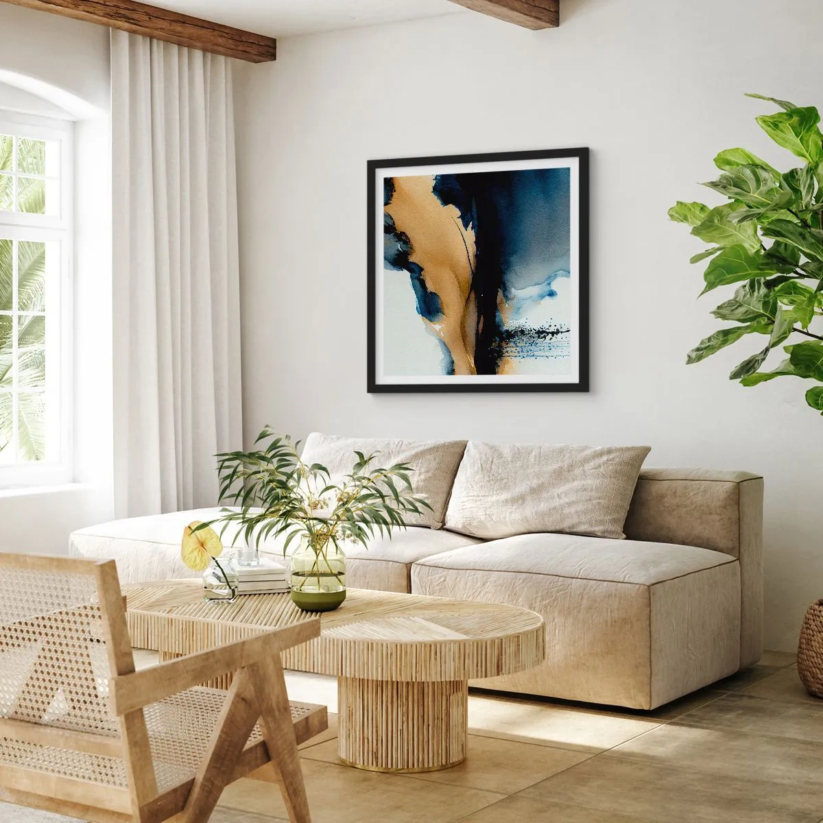 Plagát v čiernom ráme - Za závojom - 60x60 cm