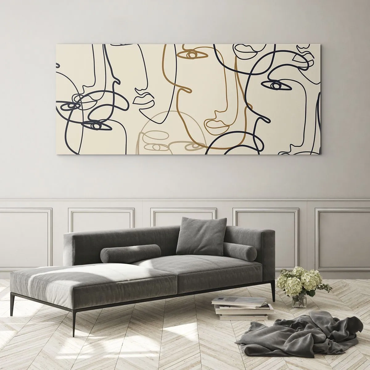 Obraz na skle - Portrét znásobený - 120x50 cm
