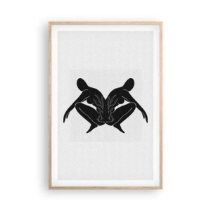 Plagát v ráme zo svetlého duba - Spoločná duša - 61x91 cm