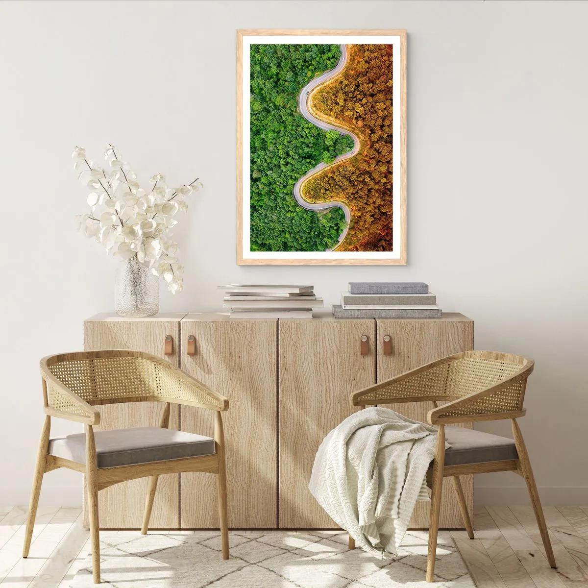 Plagát v ráme zo svetlého duba - Hranice a prelomy - 70x100 cm