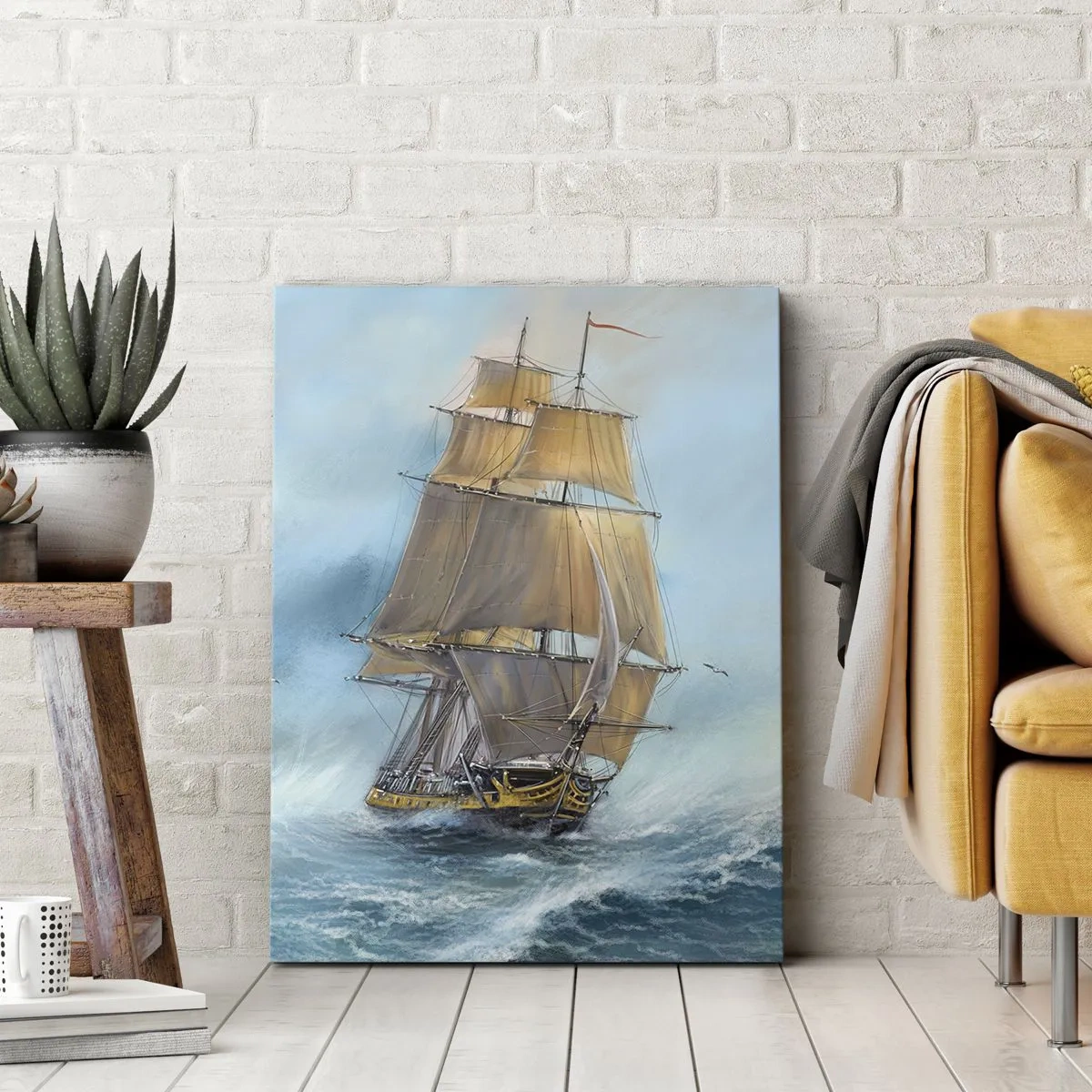 Obraz na plátne - Bežiaci po vlnách - 45x80 cm