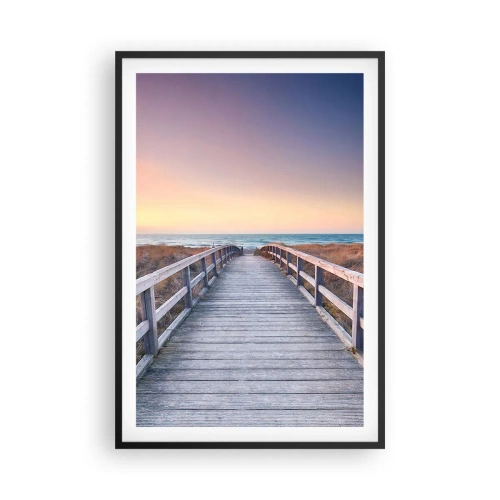 Plagát v čiernom ráme - Baltská večerná polárna žiara - 61x91 cm