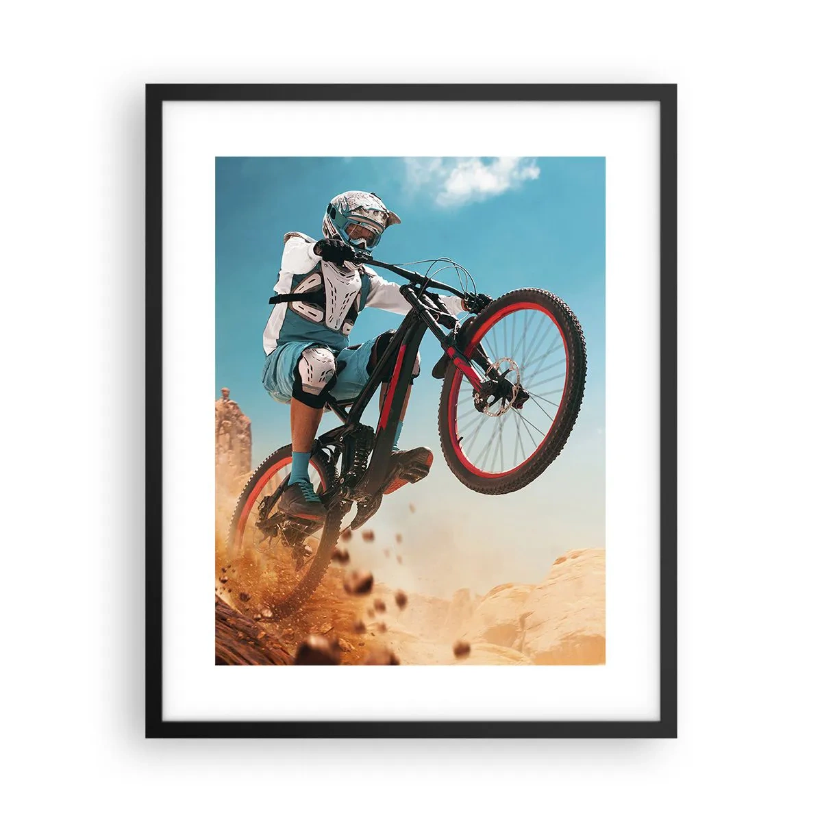 Plagát v čiernom ráme - Cyklistický démon šialenstva - 40x50 cm