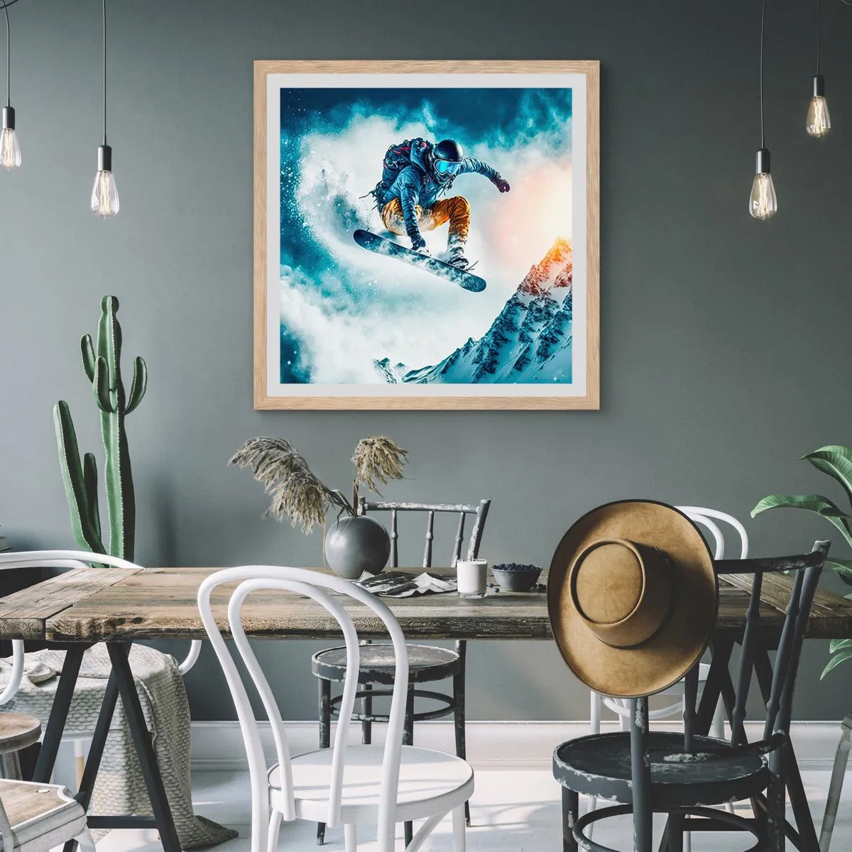 Plagát v ráme zo svetlého duba - Extrémne emócie - 60x60 cm