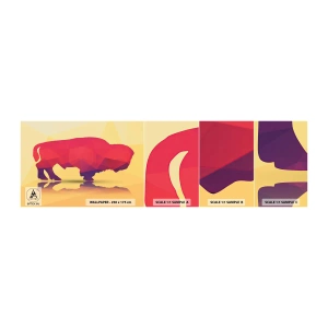 Vzorka Fototapeta Standard Eco - Amarantová sila zubra - Zvieratá, Wisent, Geometrický obrazec - 100x30 cm