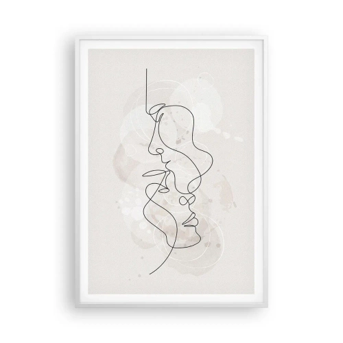 Plagát v bielom ráme - Zamotaní v objatí - 70x100 cm