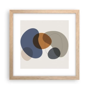 Plagát v ráme zo svetlého duba - Kvapky farieb - 30x30 cm