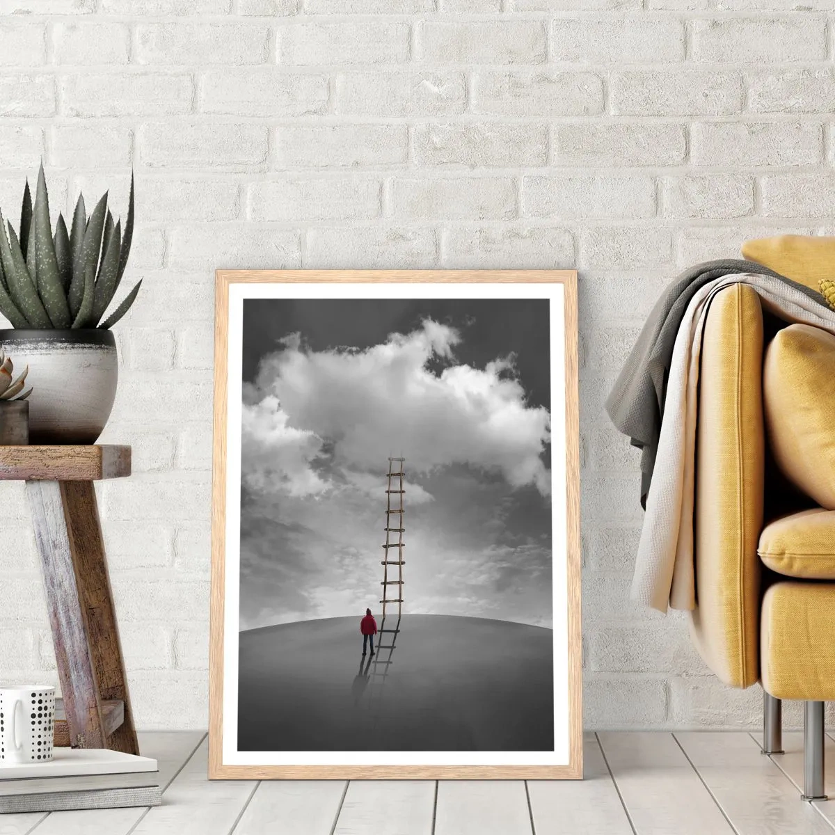 Plagát v ráme zo svetlého duba - Všetko je možné - 61x91 cm