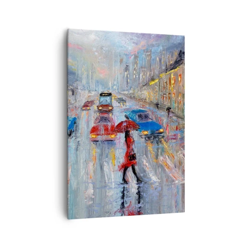 Obraz na plátne - Daždivé popoludnie v meste - 70x100 cm