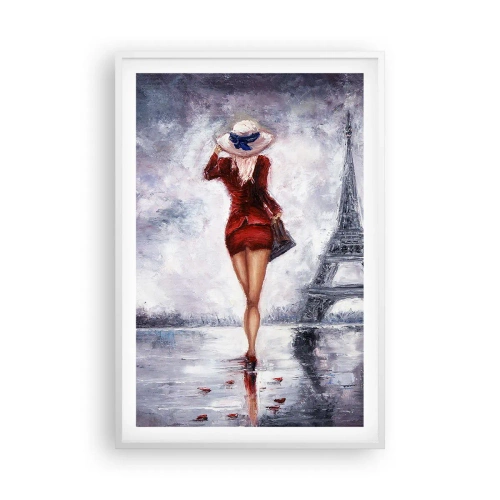 Plagát v bielom ráme - Parížske symboly - 61x91 cm