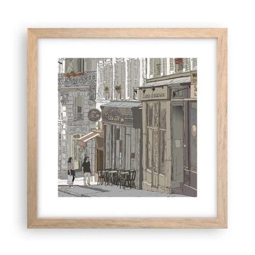 Plagát v ráme zo svetlého duba - Mestské radosti - 30x30 cm