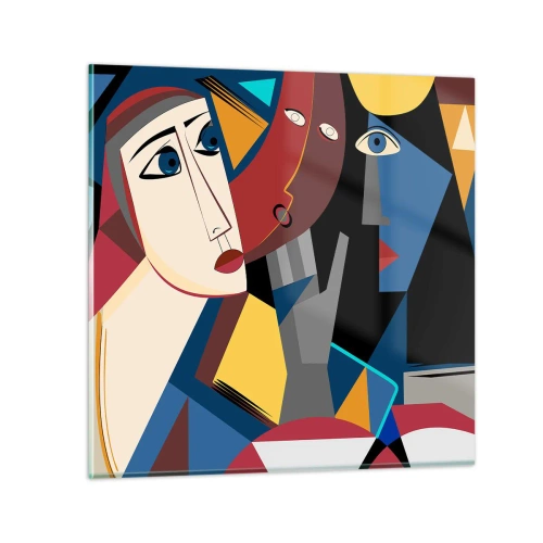 Obraz na skle - Konverzácia kubistov - 60x60 cm