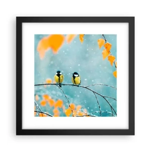 Plagát v čiernom ráme - Vtáčie klebety - 30x30 cm