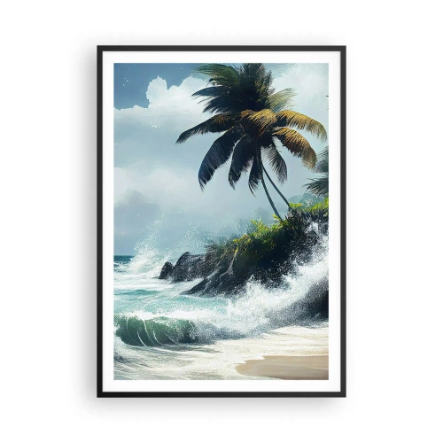 Plagát v čiernom ráme - Na tropickom pobreží - 70x100 cm