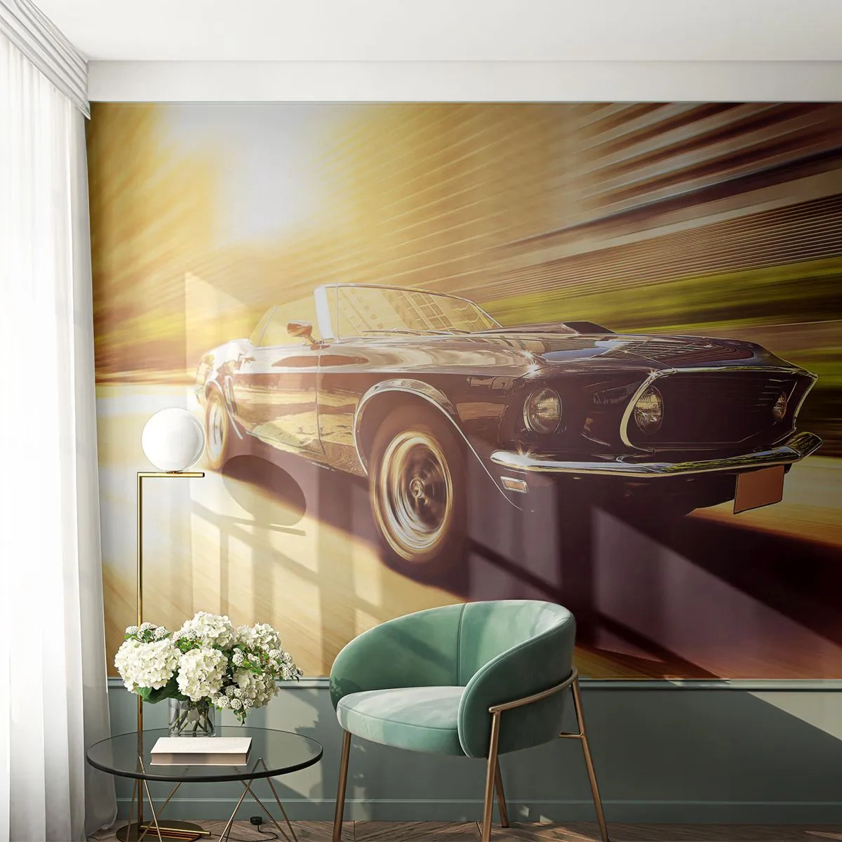 Samolepiaca Fototapeta Deluxe Sticker - 1967 - návrat legendy - Auto, Kabriolet, Automobilový priemysel - 250x175 cm