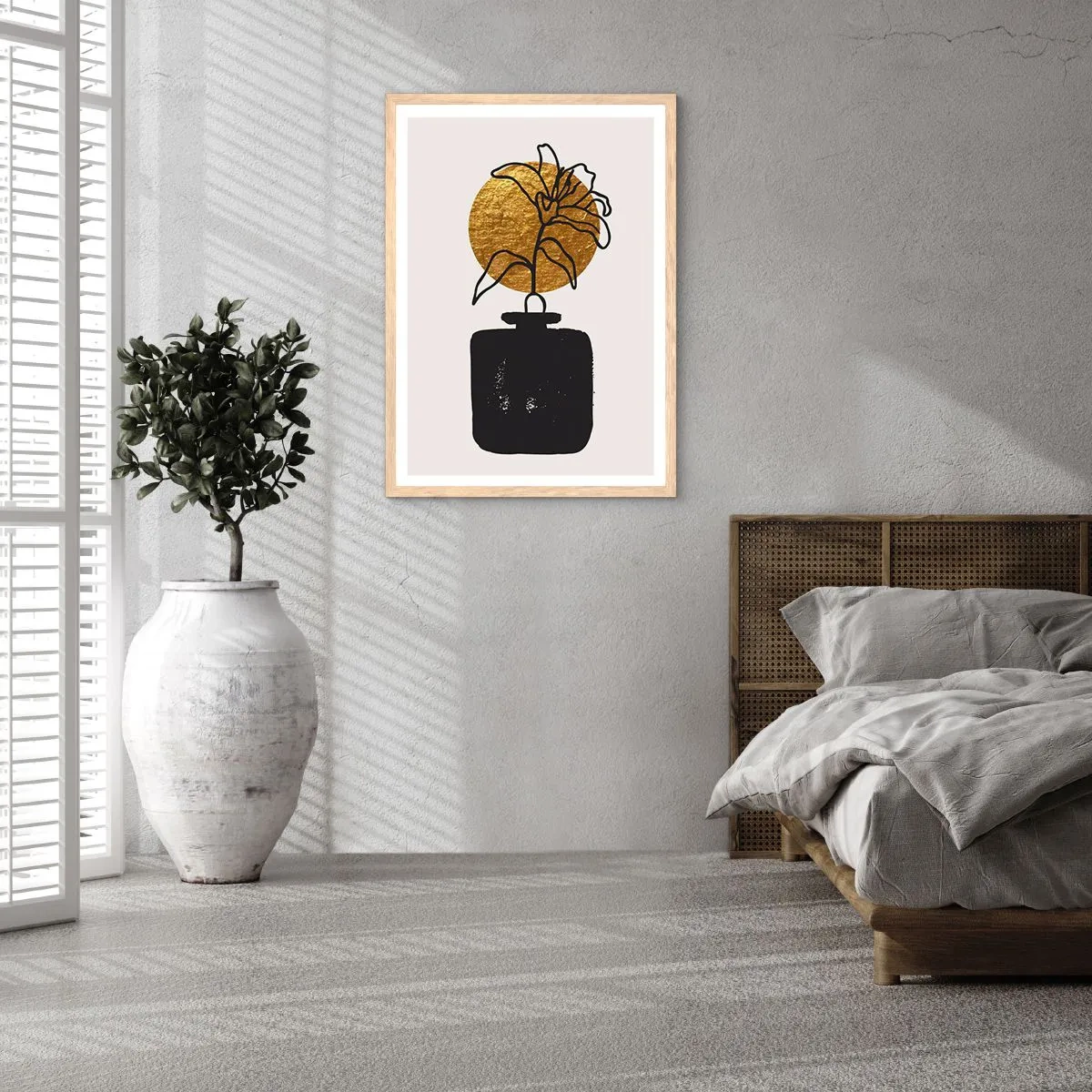 Plagát v ráme zo svetlého duba - Krása, ktorá má cenu zlata - 50x70 cm