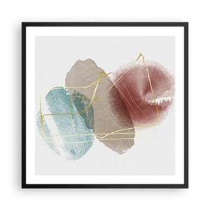 Plagát v čiernom ráme - Korálky priestoru - 60x60 cm