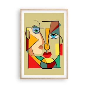 Plagát v ráme zo svetlého duba - Zhodný pár - 61x91 cm
