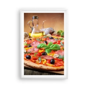 Plagát v bielom ráme - So skutočne talianskou chuťou - 61x91 cm