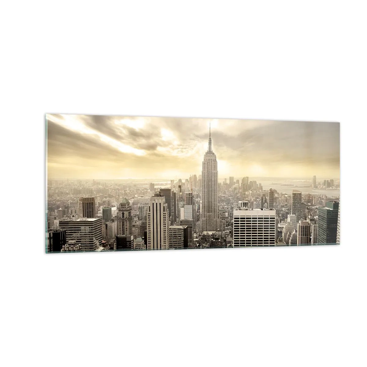 Obraz na skle - New York utkaný zo šedej - 100x40 cm