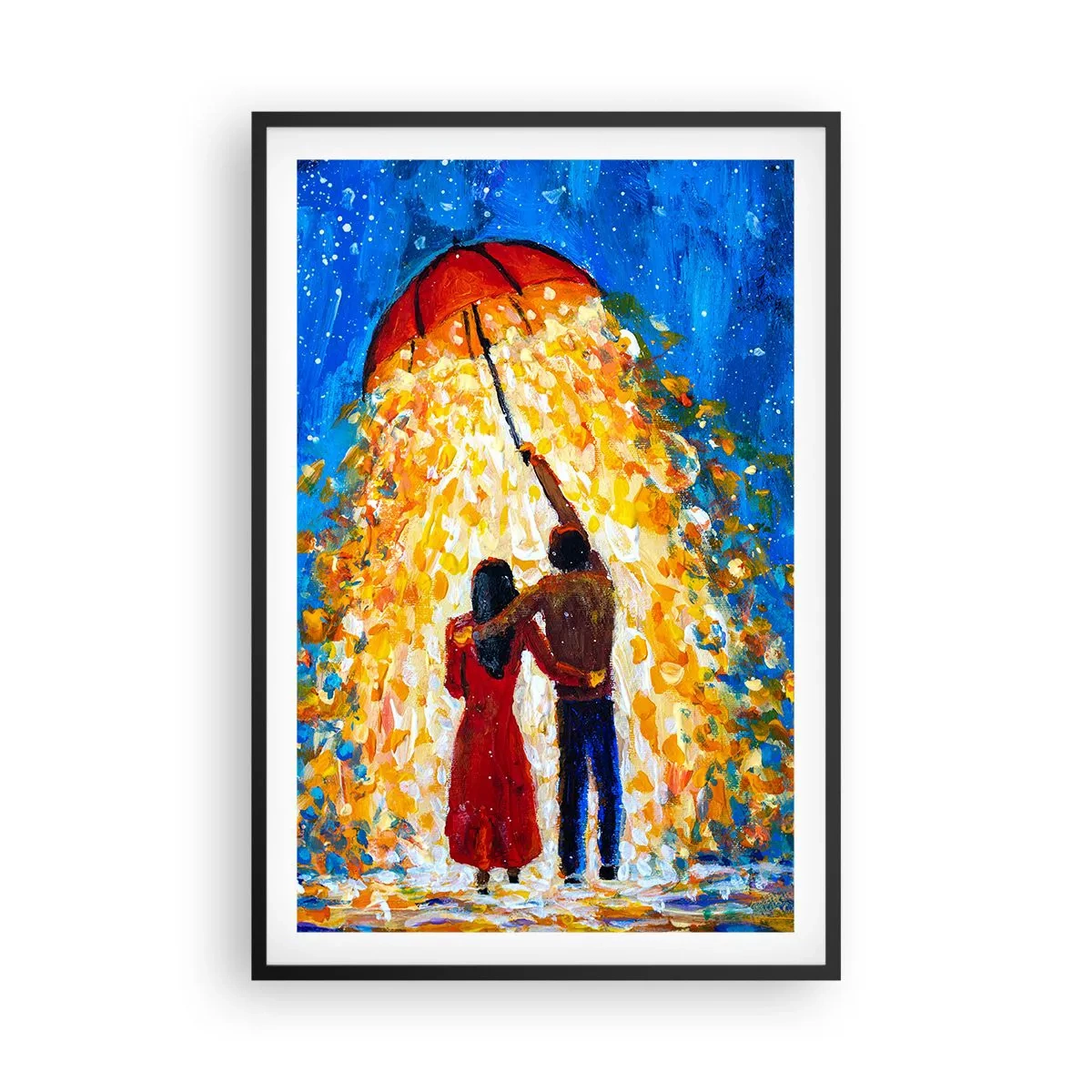 Plagát v čiernom ráme - Mágia daždivého večera? - 61x91 cm
