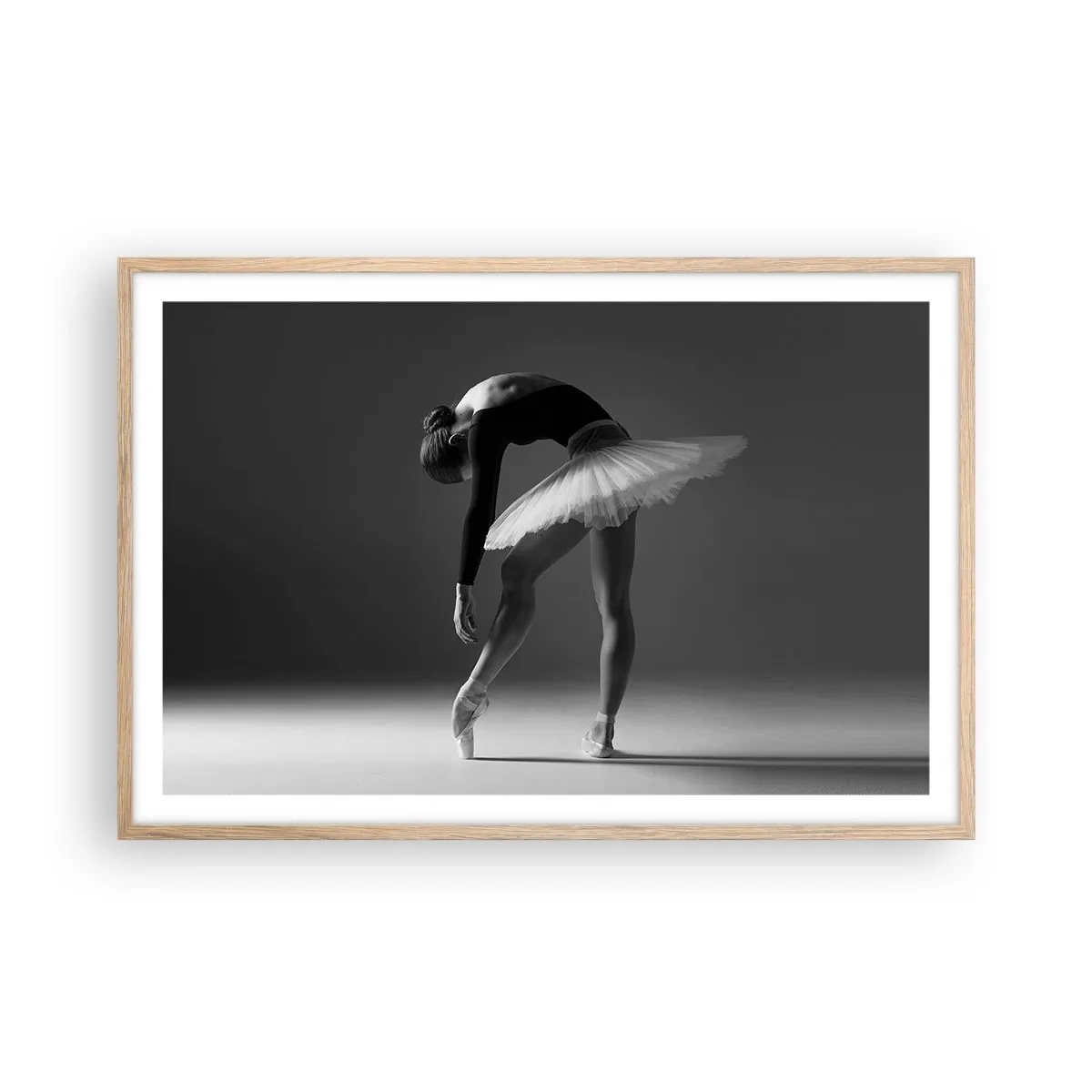 Plagát v ráme zo svetlého duba - Bella ballerina - 91x61 cm
