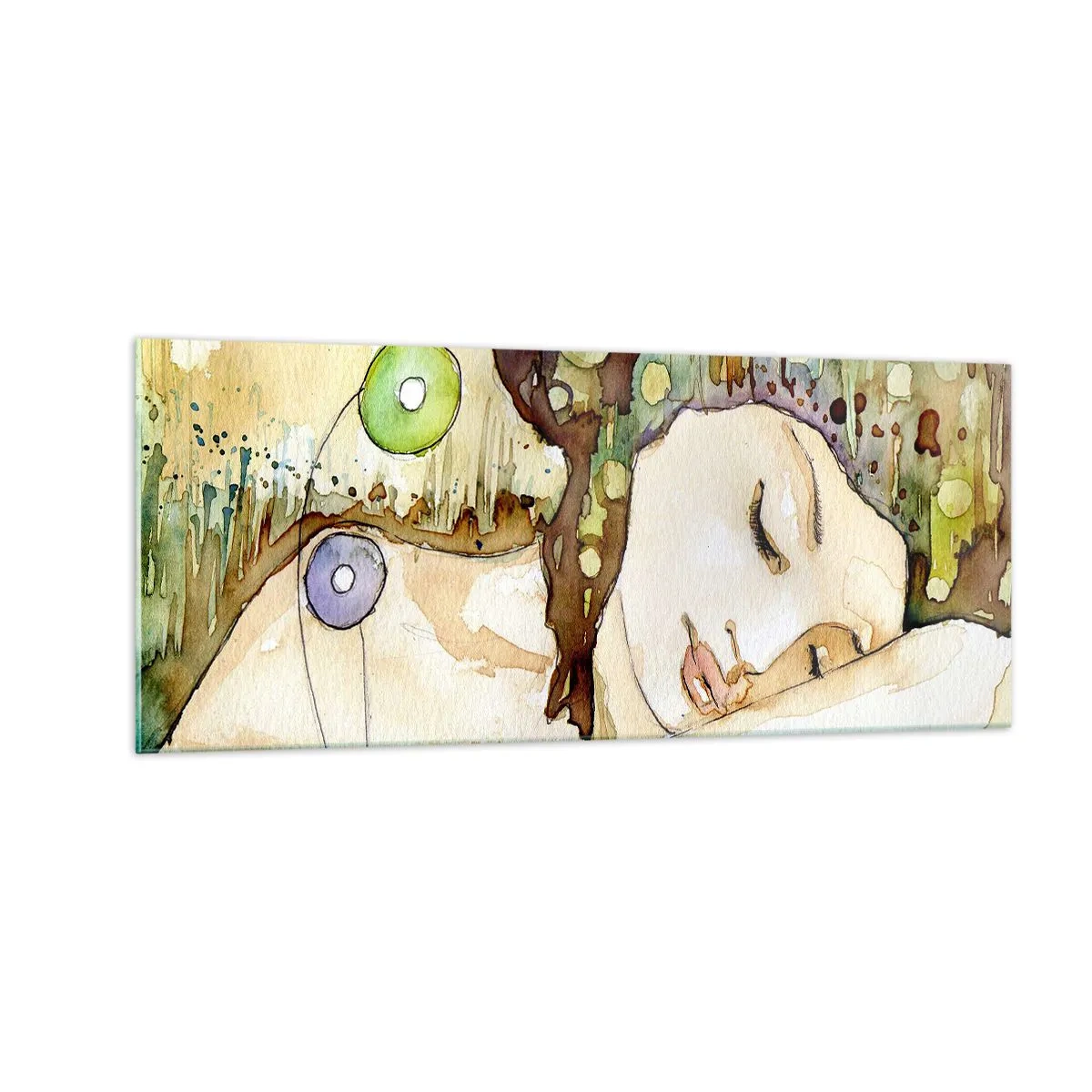 Obraz na skle - Smaragdovo-fialový sen - 100x40 cm