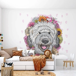 Samolepiaca Fototapeta Deluxe Sticker - Šteňacia radosť - Abstrakcia, pes, Pre deti - 500x350 cm