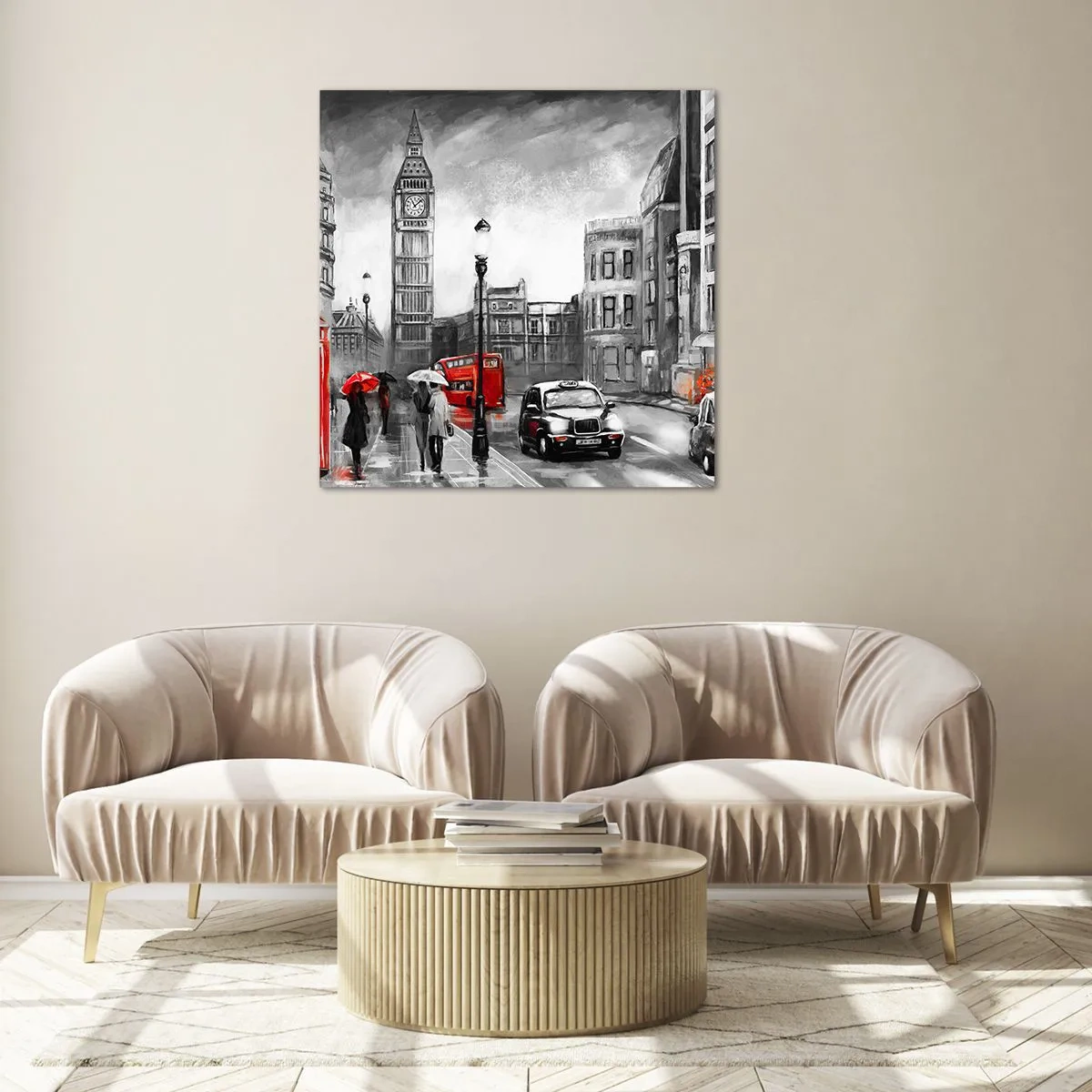 Obraz na skle - Vôbec nie šedé mesto - 50x50 cm