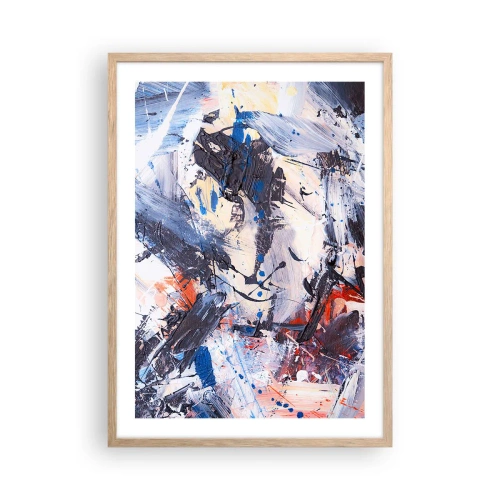 Plagát v ráme zo svetlého duba - Bláznivý tanec abstrakcie - 50x70 cm