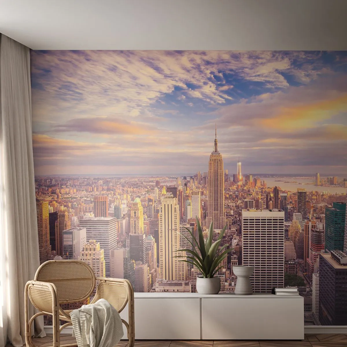 Samolepiaca Fototapeta Deluxe Sticker - Dosiahnuť samotné oblaky - Mesto, New York, Architektúra - 250x175 cm