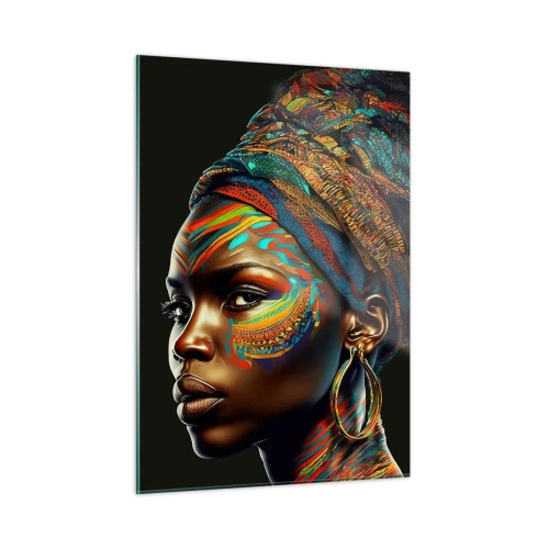 Obraz na skle - Africká kráľovná - 50x70 cm