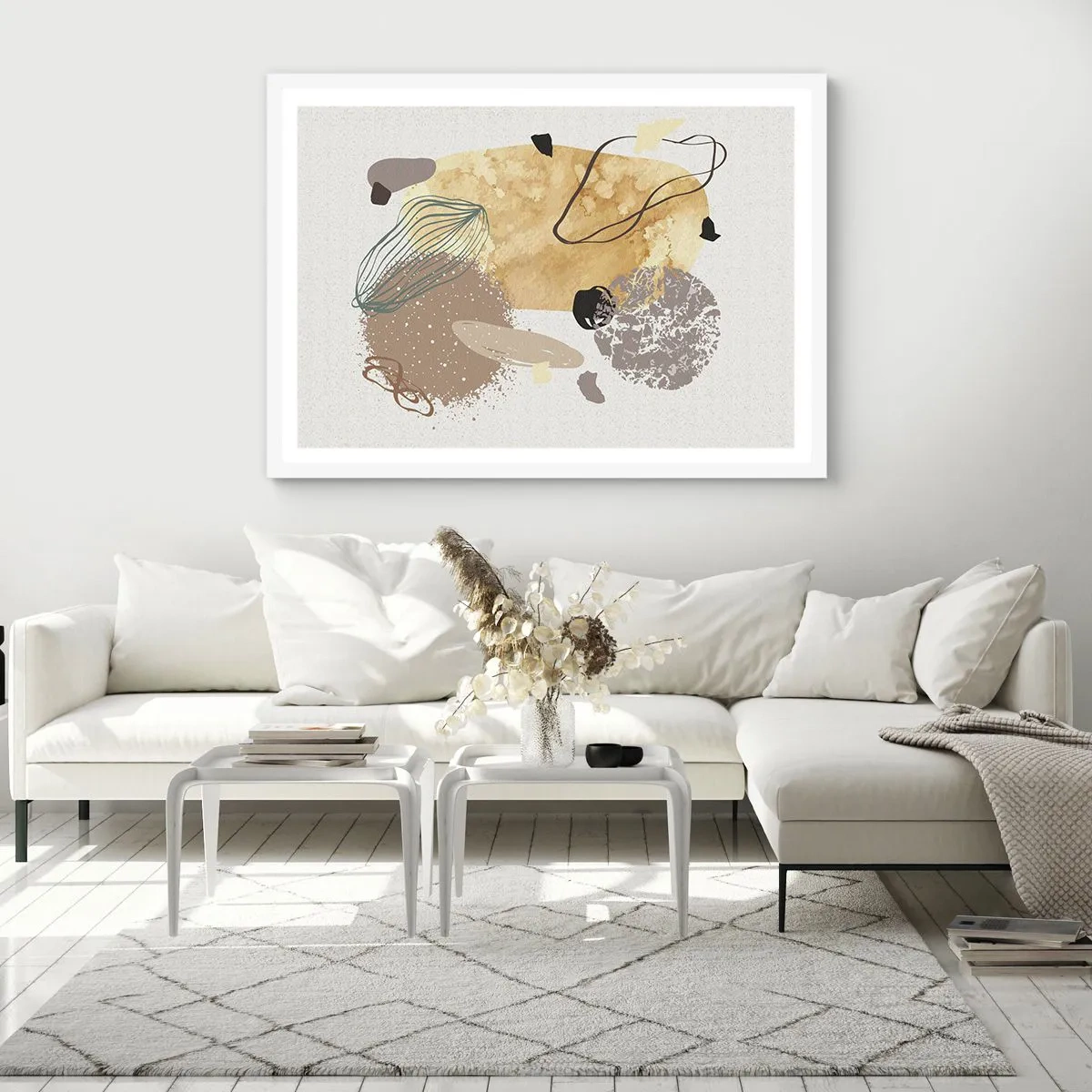 Plagát v bielom ráme - Abstraktná slivka - 100x70 cm