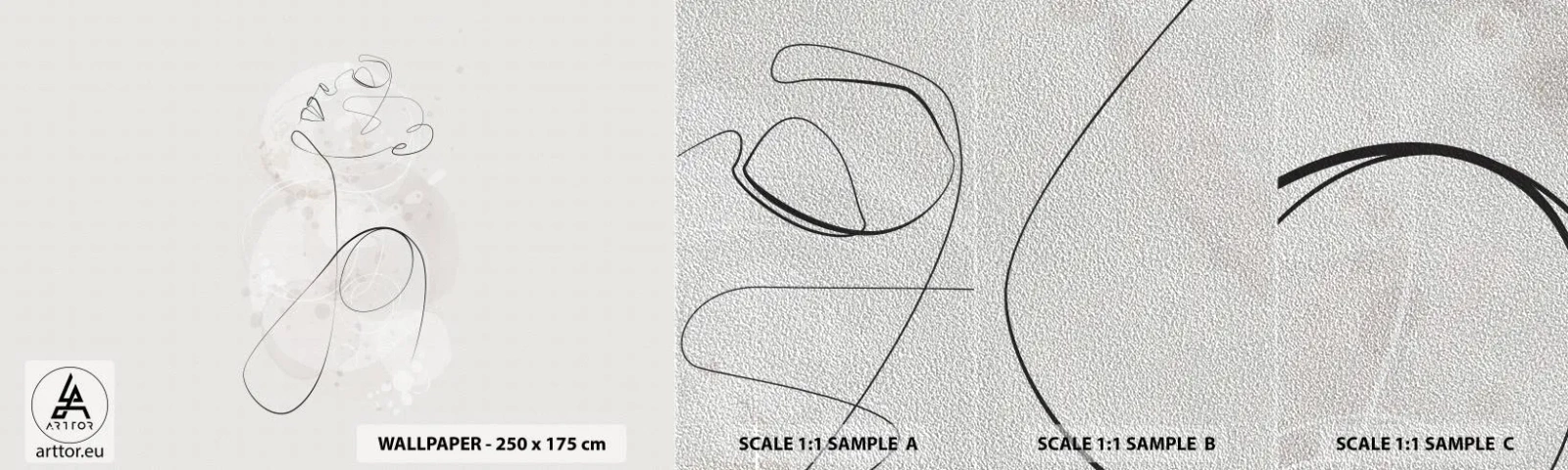 Vzorka fototapety Premium Sand - Špirála krásy - Grafika, Žena, Kus - 100x30 cm