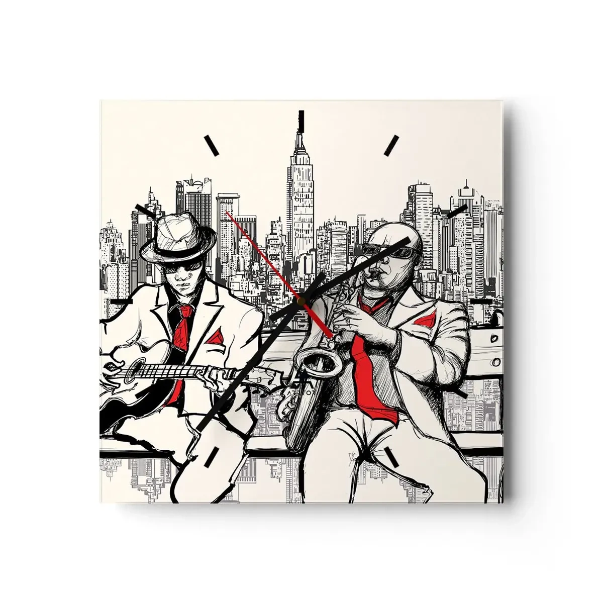Nástenné hodiny - Newyorská improvizácia - 30x30 cm