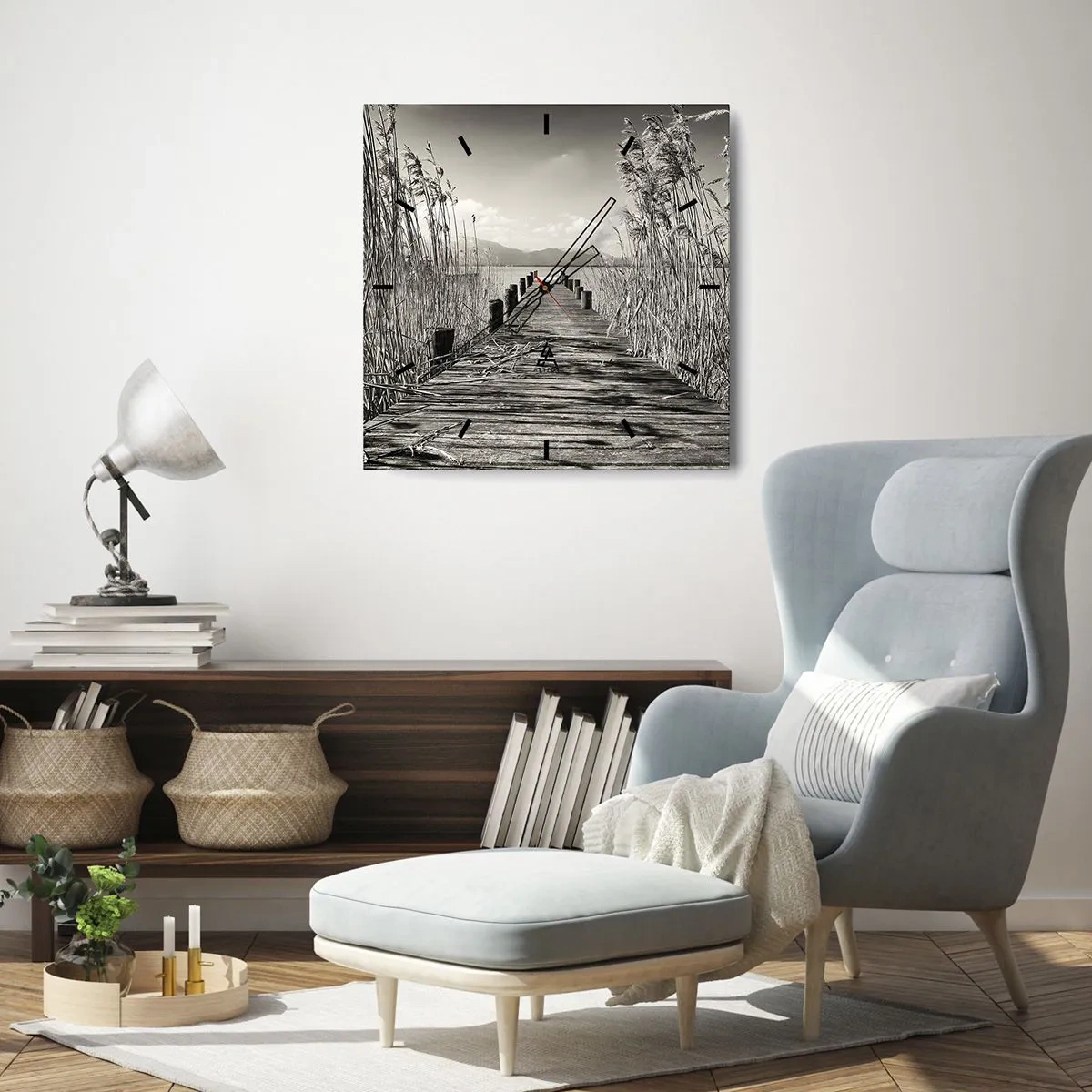 Nástenné hodiny - V ústraní tráv - 40x40 cm