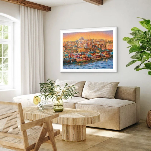 Plagát v bielom ráme - Istanbulský príbeh - 40x30 cm