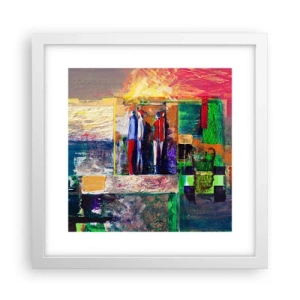 Plagát v bielom ráme - Vzťahy a emócie - 30x30 cm