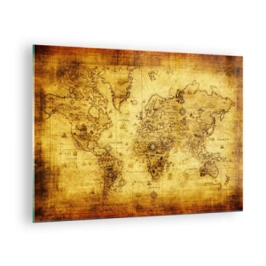 Obraz na skle - Stará mapa sveta - 70x50cm - Tento svet je divný - Moderná nástenná dekorácia do obývacej izby a spálne ARTTOR