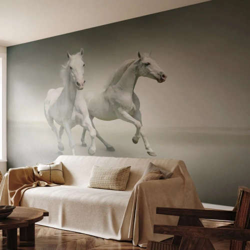 Samolepiaca Fototapeta Deluxe Sticker - White power! - Zvieratá, Kone, Príroda - 150x105 cm
