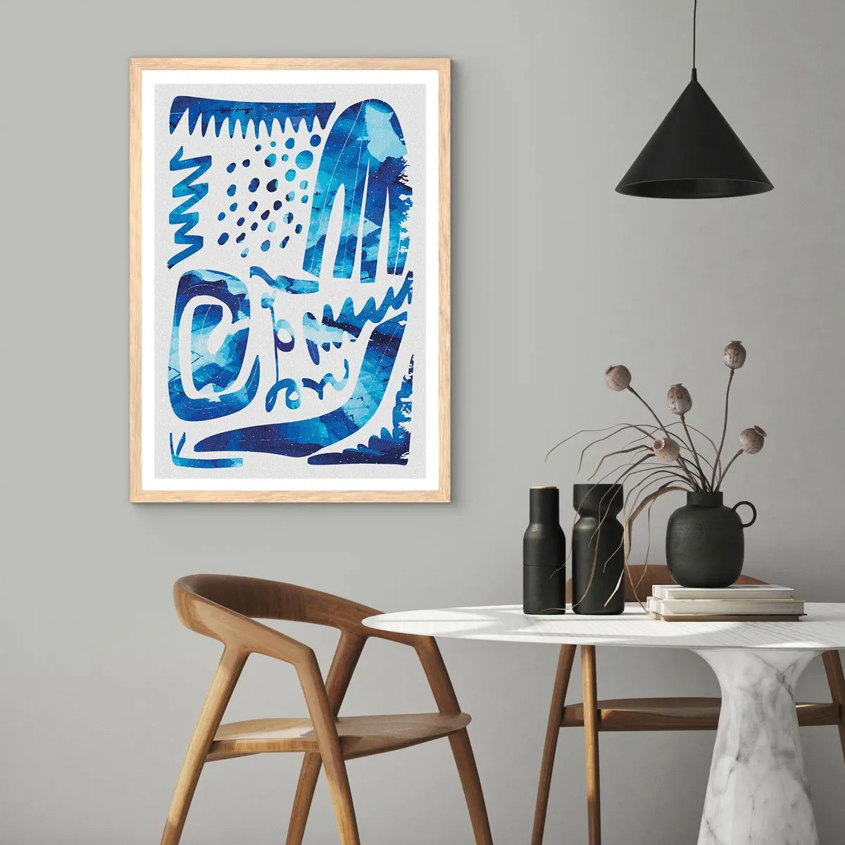 Plagát v ráme zo svetlého duba - Späť ku koreňom - 61x91 cm