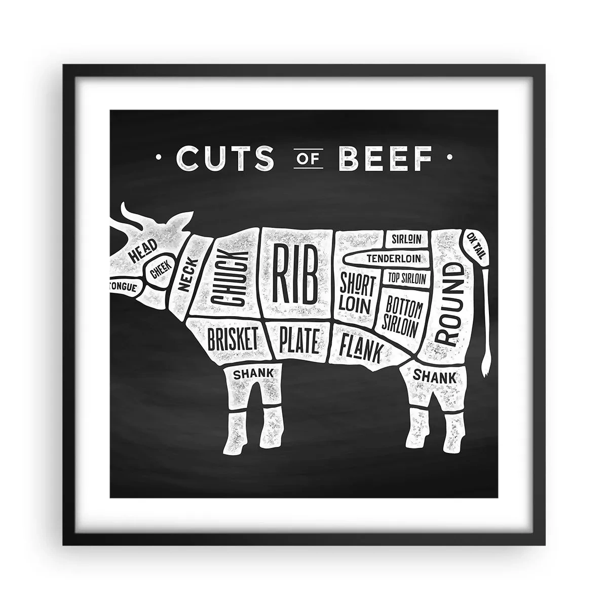 Plagát v čiernom ráme - Šlabikár mäsiara - 50x50 cm