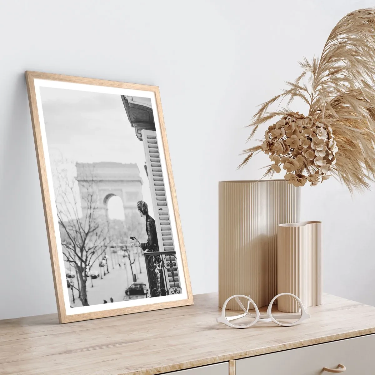 Plagát v ráme zo svetlého duba - Izba s výhľadom - 61x91 cm