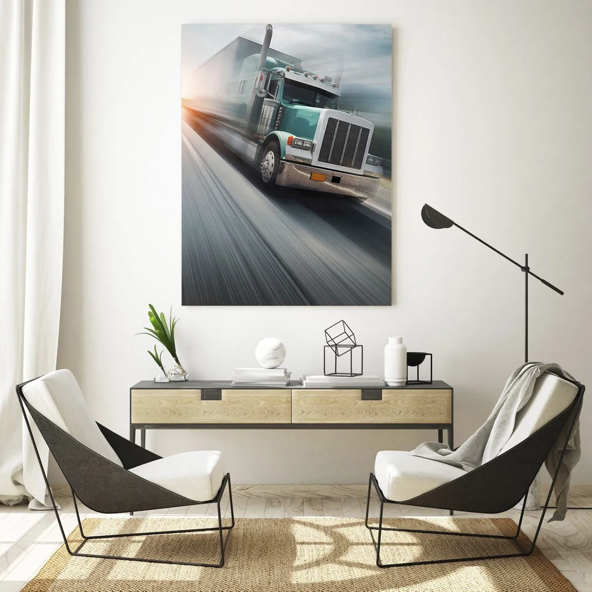 Obraz na skle - Americký obor v rýchlosti - 50x70 cm