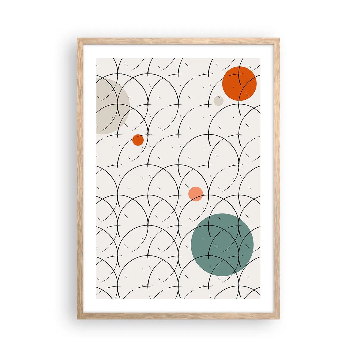 Plagát v ráme zo svetlého duba - V duchu pop-artu - 50x70 cm