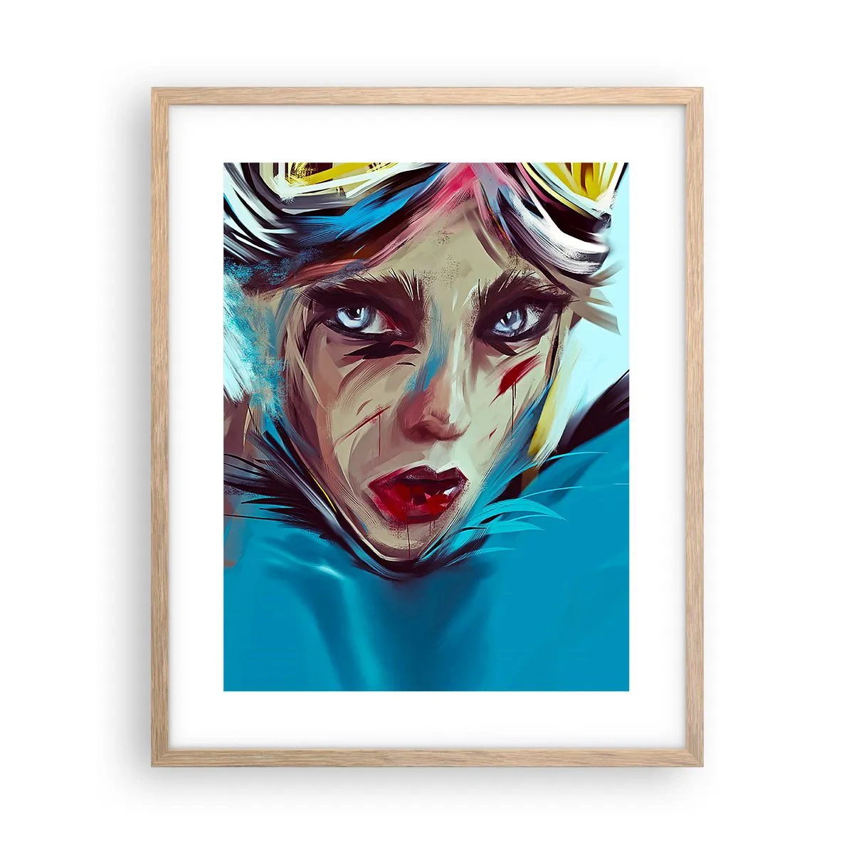 Plagát v ráme zo svetlého duba - Silničná bojovníčka - 40x50 cm